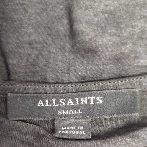 00794 All Staints Ruched Waist Asymmetrical Jersey Knit Dress Dark Gray Small - Picture 5 of 7